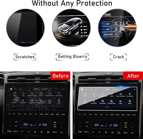 Miniatura 3 de TTCR-II Protector de pantalla compatible con Hyundai Tucson 2022-2024, protector de pantalla táctil Santa Cruz de 10.25 pulgadas, protector