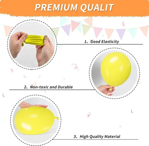 Miniatura 3 de Globos arcoíris, 12 pulgadas 50 unidades, multicolor, globos arcoíris azul celeste verde amarillo naranja rosa intenso, de látex, para cumpleaños