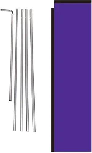 Miniatura 9 de Letrero de bandera rectangular de plumas para exteriores, color negro sólido, con kit de poste y punta de tierra