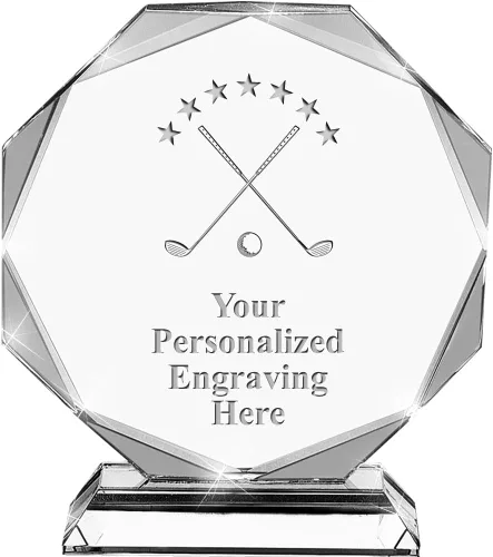 Miniatura 33 de Premio de cristal personalizado de 6.75 pulgadas con grabado - Premios de trofeos personalizados