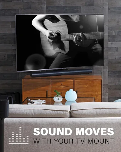 Miniatura 7 de SANUS Soporte de TV para barra de sonido Sonos Arc y Sonos Arc Ultra - Profundidad ajustable para Dolby Atmos - Soporte universal para televisores