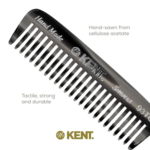 Miniatura 3 de Kent 93T - Peine para barba de grafito negro para hombre, peine de dientes anchos para hombre, ideal para bigotes y barbas y vello facial, peines