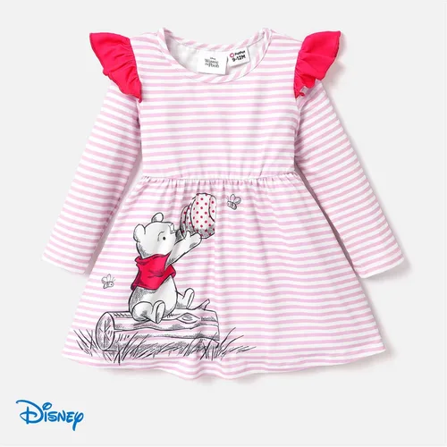 Miniatura 6 de Disney Winnie The Pooh - Vestido de manga larga con volantes, estampado para niñas de 2 a 6 años