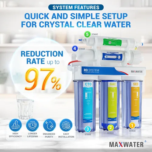 Miniatura 4 de Max Water Sistema de Filtración de Agua Estándar de 5 Etapas 50 GPD (Galones Por Día) RO (Ósmosis Inversa) - Montaje Bajo Fregadero/Pared