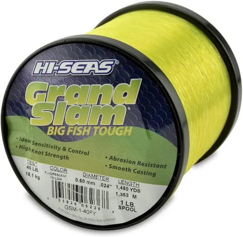 Miniatura 31 de Sedal de Pesca de Monofilamento HI-SEAS Grand Slam - Fuerte y Resistente a la Abrasión en Transparente, Rosa, Verde, Azul Ahumado, Amarillo
