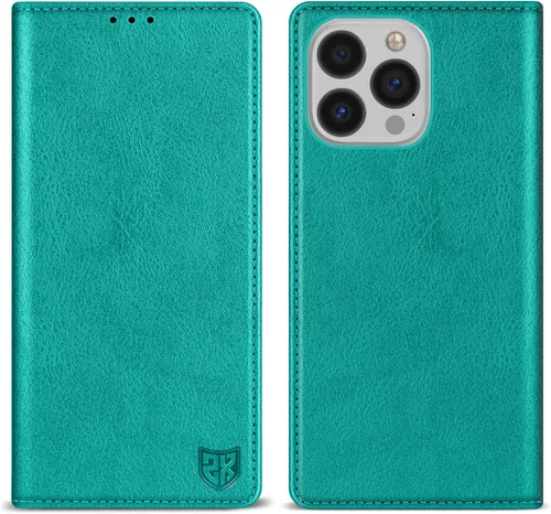 Miniatura 31 de ZZXX Funda tipo cartera para iPhone 13 con bloqueo RFID, soporte de ranura para tarjetas, funda protectora de cuero magnético fuerte plegable