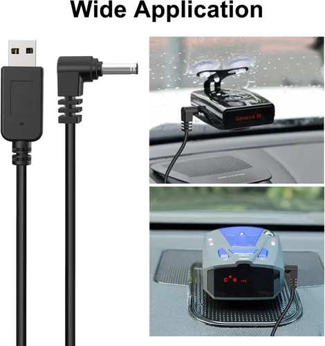 Miniatura 5 de Cable detector de radar, cable de enchufe USB a DC3.5, para Cobra Whistler Escort Valentine One Uniden Beltronics Radar Detector, Cable