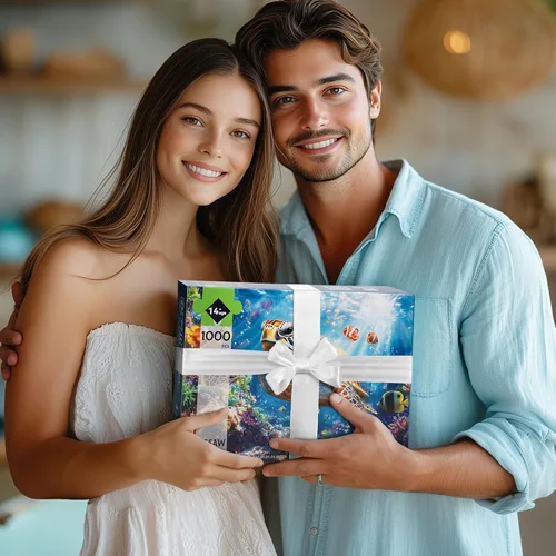Miniatura 8 de Rompecabezas para adultos de 1000 piezas, rompecabezas de tortuga marina de 1000 piezas, rompecabezas desafiantes del océano con letra en la parte