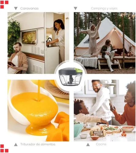 Miniatura 7 de Ourokhome procesador manual de alimentos, picadora de verdura portátil a cuerda, para picar ajo, cebolla, verduras, jengibre, frutas, frutos secos