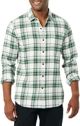 Miniatura 82 de Amazon Essentials Camisas de franela de manga larga para hombre, corte ajustado, a cuadros con botones