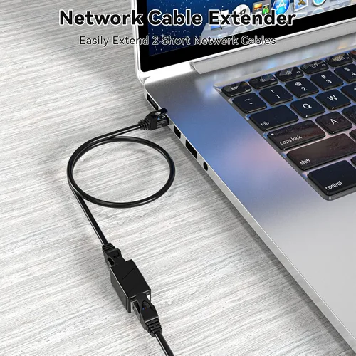 Miniatura 3 de Acoplador RJ45, paquete de 2 adaptadores Ethernet hembra a hembra, adaptador extensor de cable de conexión, modular recto de 8 pines, conectores