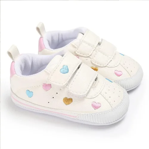 Miniatura 5 de E-FAK Zapatos de bebé para niños y niñas, zapatillas para bebés, suela de goma antideslizante, zapatos de cuna para primeros pasos de niños pequeños