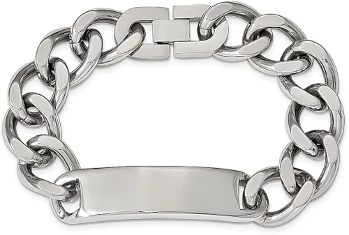 Miniatura 3 de ICE CARATS Stainless Steel Curb Link 8.75 Inch Id Bracelet Fashion Jewelry for Women Gifts for Her