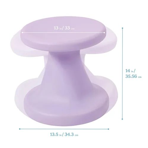 Miniatura 3 de ECR4Kids Taburete tambaleante Twist, altura del asiento 14 pulgadas, asientos activos, morado claro Púrpura claro