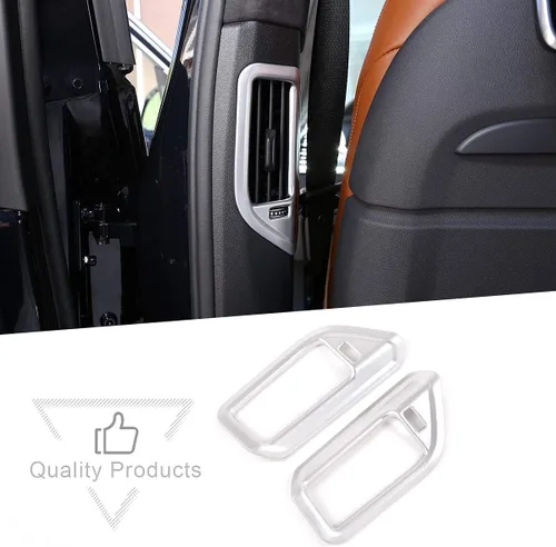 Miniatura 2 de 2 unids ABS coche interior B pilar aire ventilación marco cubierta ajuste adhesivo para BMW X5 G05 X7 G07 2019 Auto Accesorios (cromo)