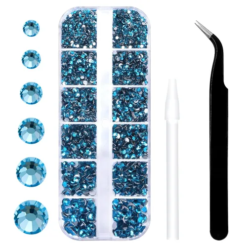 Miniatura 9 de 3792 diamantes de imitación con parte trasera plana para manualidades, piedras preciosas de cristal para uñas, diamantes de imitación brillantes