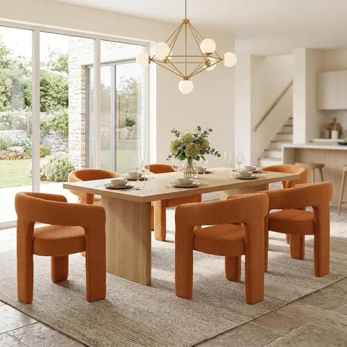 Miniatura 58 de HNY Silla moderna de cocina y comedor de estilo barril, silla de acento tapizada en cuero sintético PU con brazo, silla de lado de 47 cm de ancho