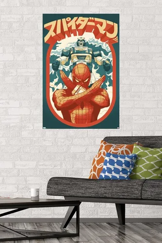Miniatura 2 de Trends International Marvel Comics TV - Póster de pared japonés de Spider-Man Takuya Yamashiro, 22.375 x 34 pulgadas, versión premium sin marco