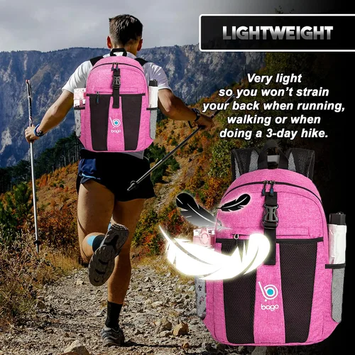 Miniatura 6 de bago Mochila ligera para senderismo para mujeres y hombres - Paquete de viaje de 25 litros - Mochila plegable de senderismo ultraligera para acampar
