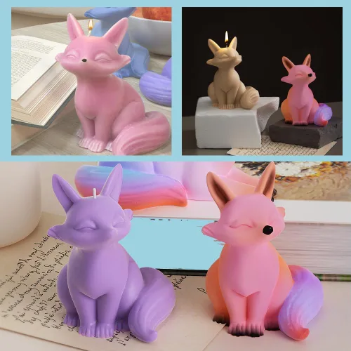Miniatura 4 de 6 moldes de resina de animales, alpaca, bulldog, zorro, gato, oso y pulpo, 3D realistas para resina epoxi, molde de exhibición único