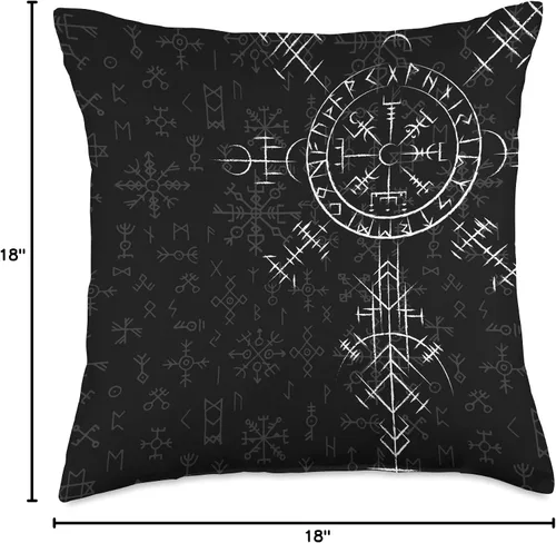 Miniatura 4 de Celtic Lucky Charm Viking Compass Vegvísir - Almohada de peluche celta Vegvisir