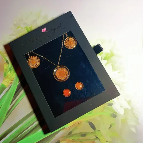Miniatura 6 de FLOWER LEGEND Juego de aretes de plata esterlina 3 en 1 joyería de flores prensadas aretes de resina bisutería aretes colgantes de flores