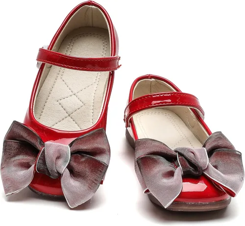 Miniatura 5 de Komfyea Zapatos de vestir planos de ballet con lazo para niña pequeña