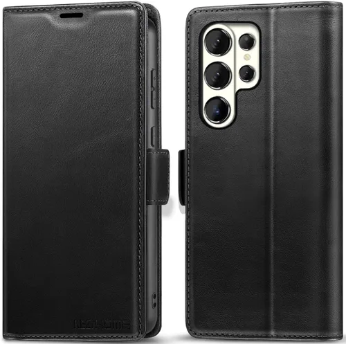 Miniatura 27 de KEZiHOME Funda para Galaxy S23 Ultra, de cuero genuino [bloqueo RFID], funda tipo cartera, ranura para tarjetas con tapa magnética y soporte