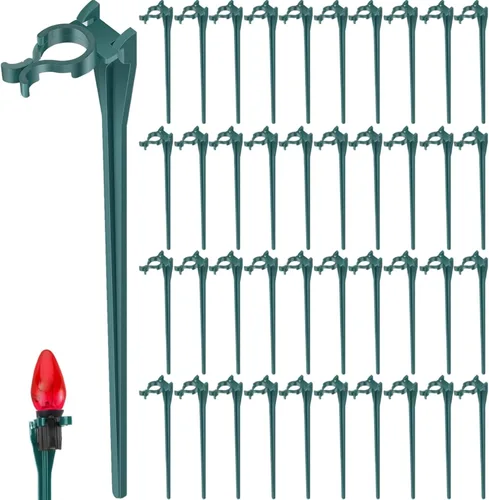 Estacas de luz de Navidad de 7.5 pulgadas, 50 piezas de estacas para patio y césped, estacas universales para luces C7 C9, salida de iluminación