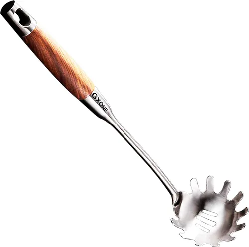 Miniatura 7 de Wok - Espátula de acero inoxidable, espátula ancha de metal con mango largo hueco, utensilios de wok, plata/14.7 pulgadas