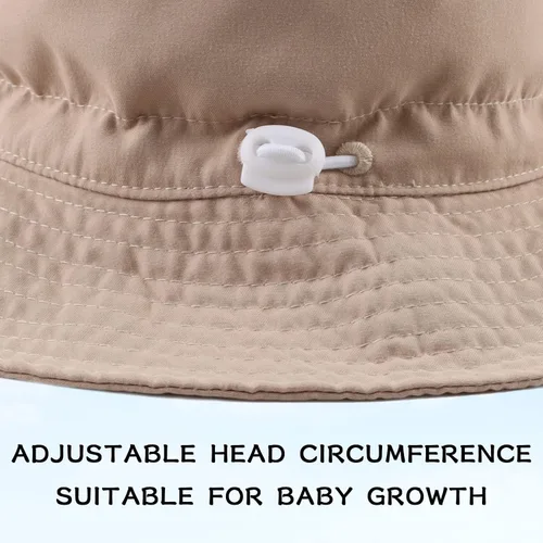 Miniatura 2 de Peecabe Sombrero de sol para bebé, sombrero ajustable para niños, sombrero de pescador de verano, sombreros de protección solar para bebés y niños