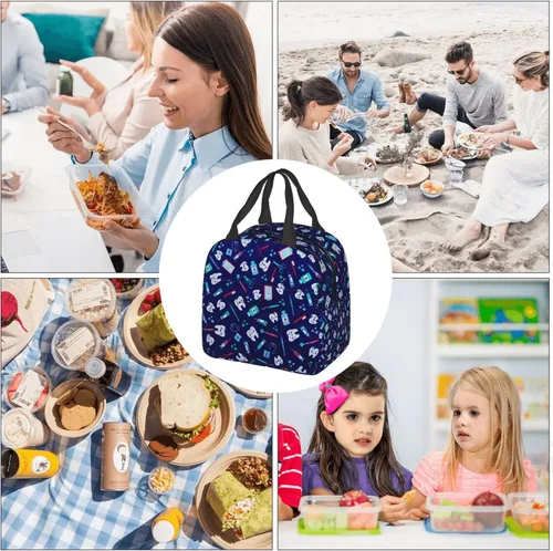 Miniatura 9 de Bolsa de Almuerzo Higienista Dental Lonchera para Mujeres y Hombres Bolsa de Picnic Aislada Enfriador Térmico Bolsa Tote Linda para Trabajo Camping