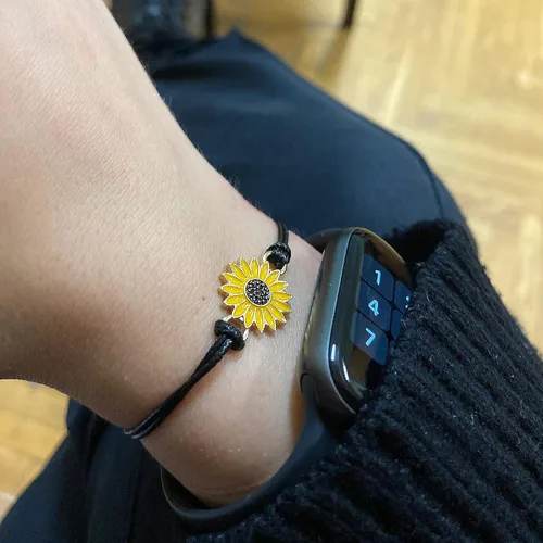 Miniatura 3 de Pulsera tobillera con diseño de girasol, pulsera ajustable de amistad con diseño de girasol, el mejor regalo para mejores amigos, pareja, familia