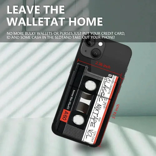 Miniatura 2 de Rossy Cartera para teléfono celular, tarjetero adhesivo para pegar en la cartera, bolsillo de licra, funda de identificación para tarjeta de crédito