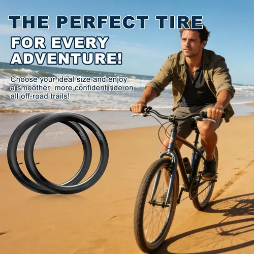 Miniatura 5 de Paquete de 2 tubos interiores para bicicleta de neumáticos gruesos, tubo de bicicleta resistente de 20/26x3.0/4.0, válvula Schrader de 1.260 in