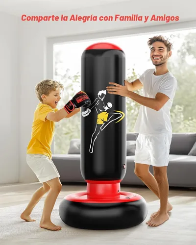 Miniatura 5 de QPAU Kids Punching Bag Toy with Boxing Gloves, 66 Inch Larger Stable Kids Inflatable Boxing Bag Set, Gifts for Boys & Girls Age 6-12, for Practicing
