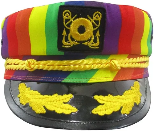 Miniatura 9 de Nicky Bigs Novelties Morph Sombrero de capitán de yate arcoíris para adultos, ajustable, para el festival del orgullo gay, sombrero de marinero