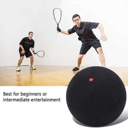 Miniatura 2 de Bola de squash de un solo punto, pelota de entrenamiento de competición de goma premium de 1.457 in para principiantes, color negro