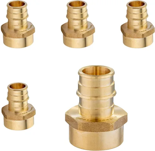 Miniatura 10 de Paquete de 2 accesorios de expansión Niikappu Pex-A, adaptador de flujo completo NPT hembra de 1 pulgada Pex-A x 1 pulgada, accesorio de tubería