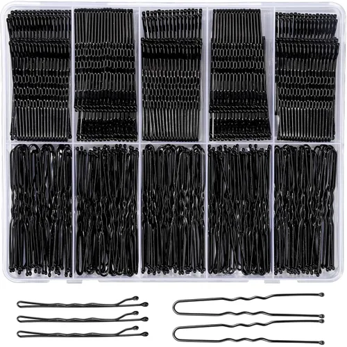 YGDZ Juego de 400 horquillas para el cabello para mujer, color negro de 2 pulgadas para moños, horquillas negras en forma de U de 2.36 pulgadas para