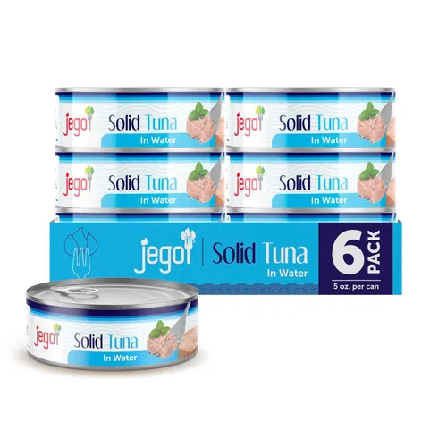Miniatura 14 de Jego Atún sólido en aceite de girasol Atún natural silvestre Keto Bajo en carbohidratos Sin gluten Sin soja Enlatado Listo para comer