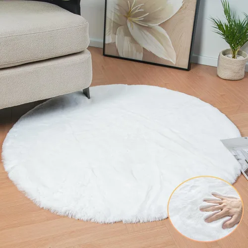 Miniatura 51 de ORINOVA Alfombra de felpa marrón claro beige de 8 x 10 pies para sala de estar, alfombra bohemia esponjosa de piel de conejo grande para dormitorio