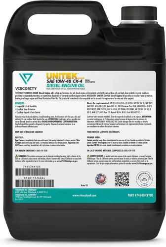 Miniatura 2 de VISCOSITY UNITEK - Aceite de motor diésel 3000K SS 10W-40 CK-4 - Compatible con estuche, New Holland, Mahindra, Landini, McCormick Tractores - 2.5