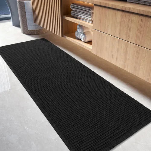 Miniatura 28 de tchdio Tapete de baño con borlas, súper absorbente, antideslizante, ultrasuave, lavable a máquina, con borlas, para el suelo del baño, junto a