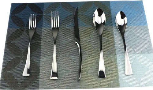 Miniatura 10 de Juego de cubiertos de acero inoxidable 18/10, cubiertos de cocina, juego de utensilios de cocina, cuchillo para carne, negro pulido espejo, juego