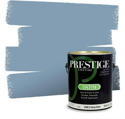 Miniatura 187 de Pintura Exterior + imprimación PRESTIGE, todo-en-uno, 1 galón, acabado mate, color comparable al Valspar* Royal Gray* VS151-Gris real