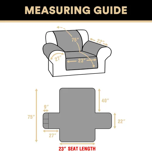 Miniatura 2 de PrinceDeco Funda para Silla y Sofá Impermeable Funda de Sillón Sofá Antideslizante Funda de Sofá Protector de Muebles con Correas Elásticas