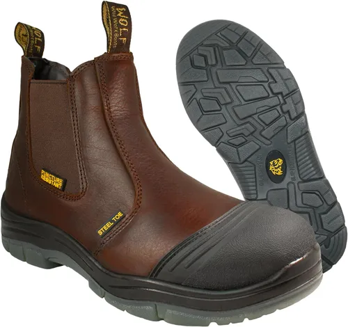 Miniatura 10 de WOLF Work Boot 100% Genuine Upper Leather Oil, Slip, Impact, Puncture Resistant Electrical Hazards Non-Slip Rubber Sole