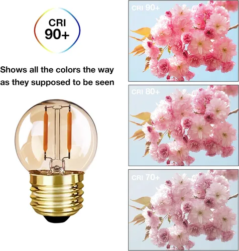 Miniatura 3 de Bombillas LED G40 Edison de filamento mini globo de 1 W equivalente a 10 vatios incandescentes - E26 base de tornillo bombillas LED ultra cálidas