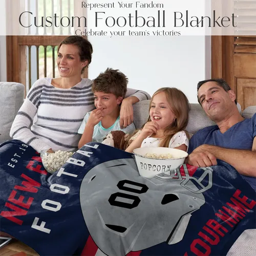 Miniatura 199 de Manta personalizada para fanáticos del fútbol americano – Se envía al día siguiente – Hecha en Estados Unidos – Manta de vellón personalizada